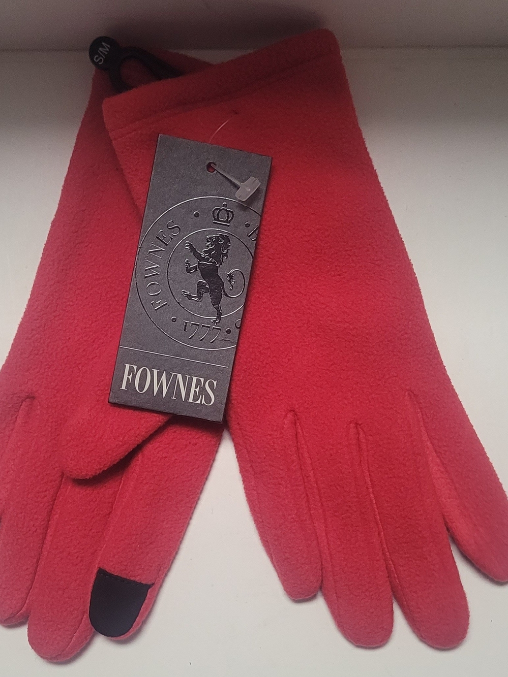 Women's Fownes Red Touchscreen Fleece Gloves